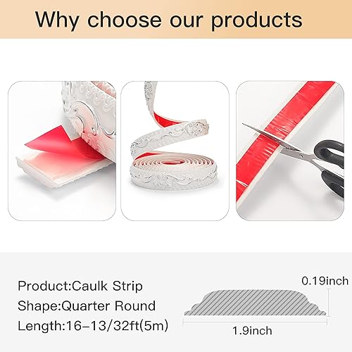 Miniatura 5 de Fubeasi Marco de puerta autoadhesivo de PVC de 164ft con bordes de papel para pared impermeable para decoración del hogar blanco  plateado