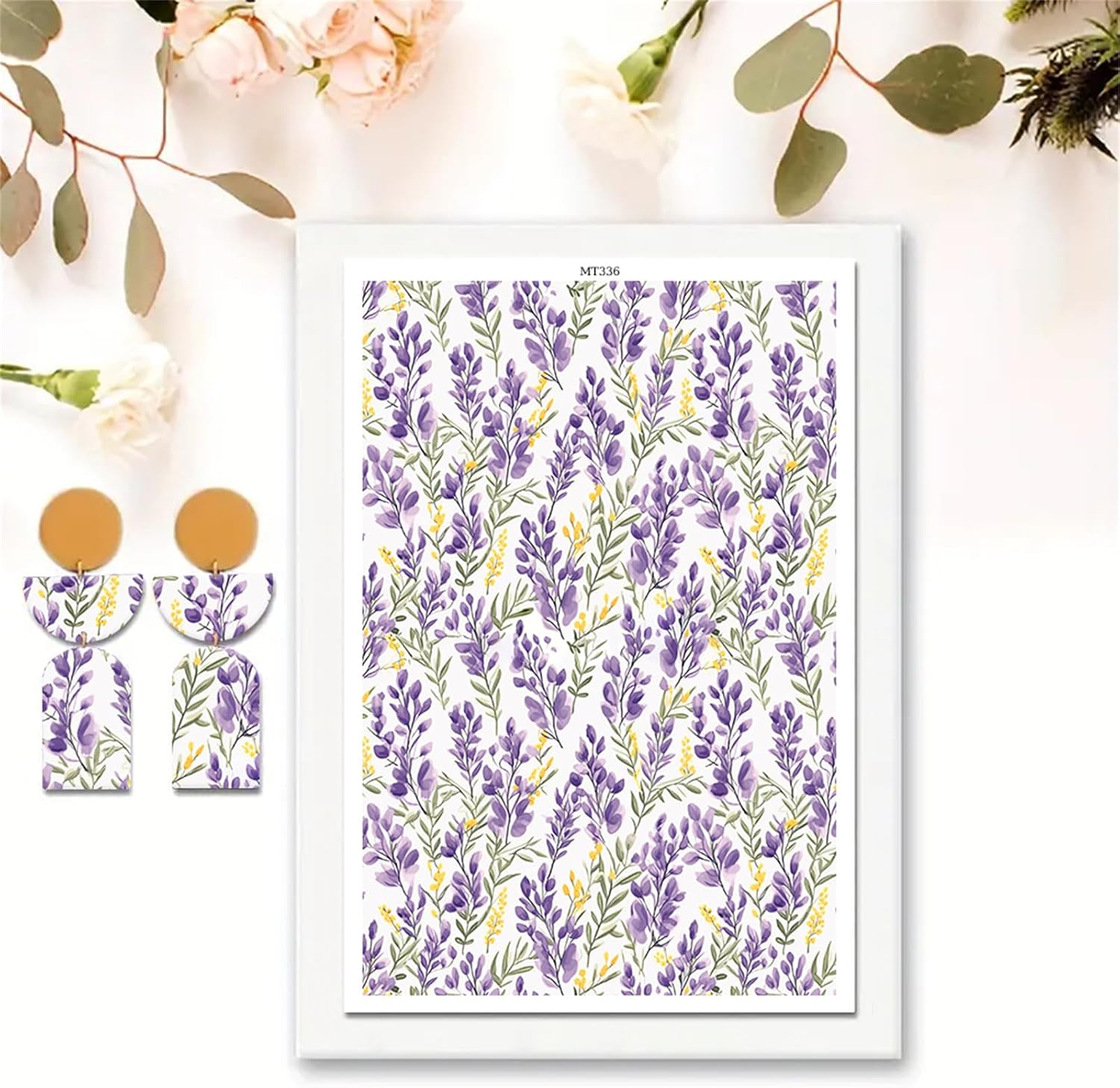 Briartw Nature's Rhythm Collection Polymer Clay Transfer Paper - 20 Sheets (Per Pattern 5 Sheets) Transfer Sheets for Polymer Clay,Per Sheet 3.93 x 5.82 inch Transfer Paper for DIY Clay Jewelry