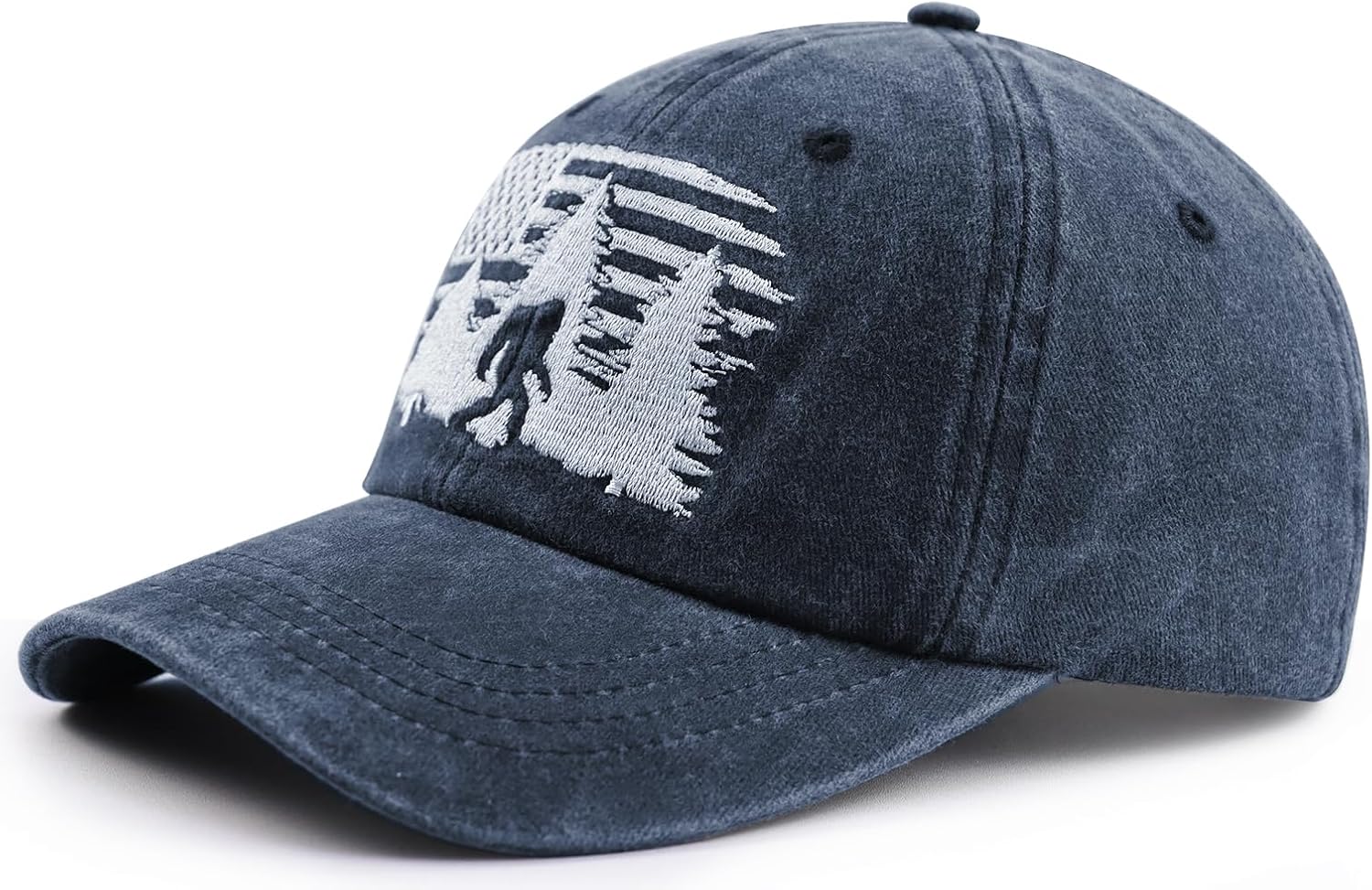 Bigfoot American Flag Hat for Men Women, Funny Adjustable Cotton Big Foot Sasquatch Patriotic Baseball Cap - Image 2