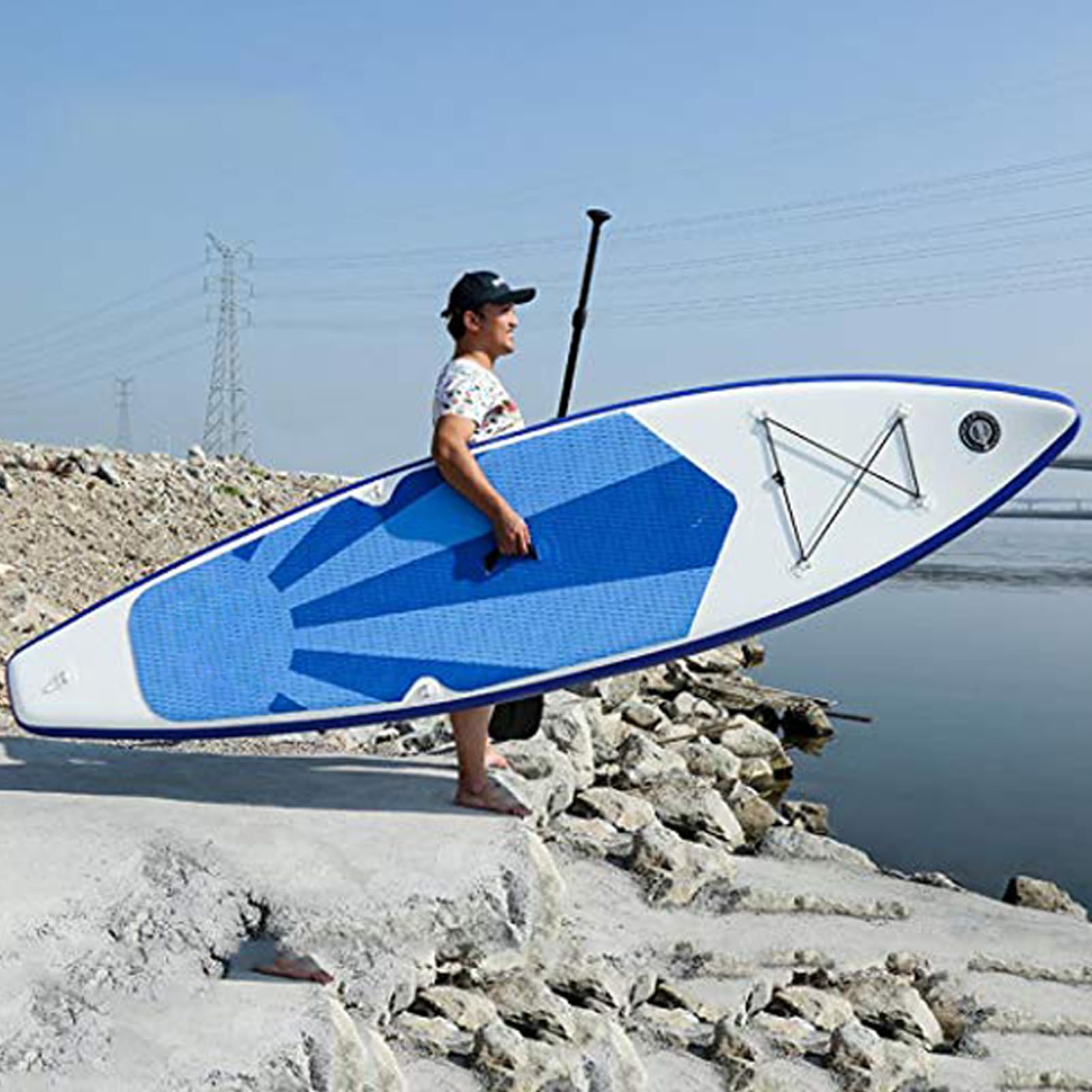 Deck Pad – Tapis de Traction pour Planche à pagaie, Tapis de Surf | Coussinet en Mousse EVA, Dos adhésif à décoller et Coller, antidérapant Durable pour Le contrôle du Stand up Paddle, de la