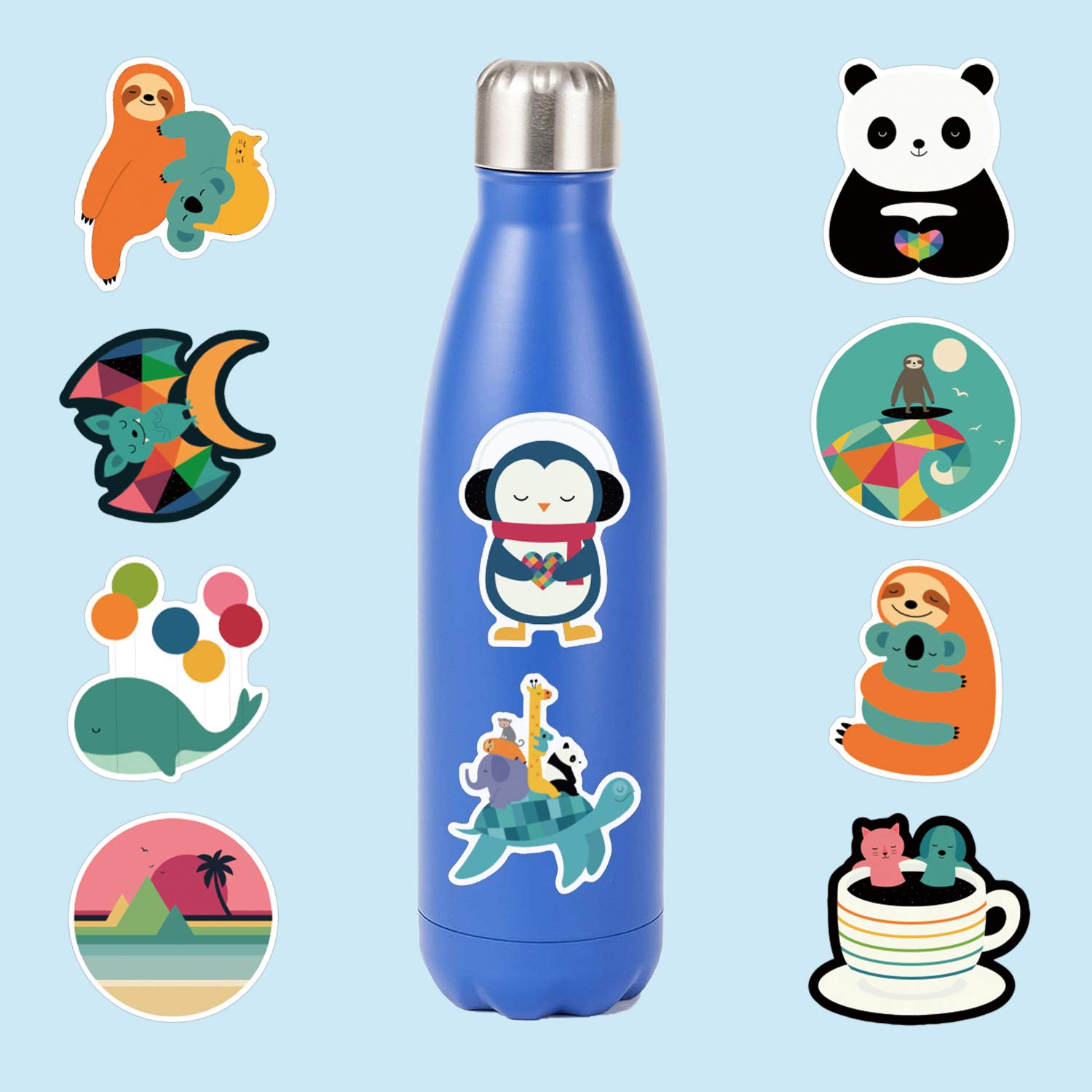 100 Pcs VSCO Stickers for Hydro Flask Stickers Waterproof Vinyl Panda