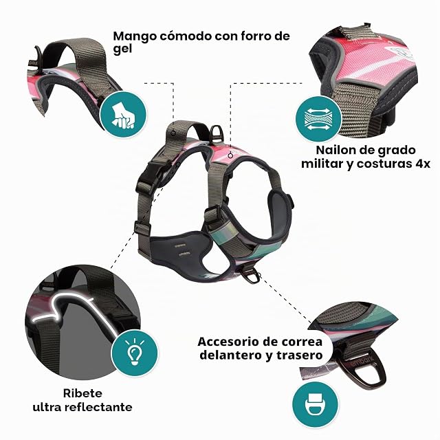Foto 4 de 8 de Embark - Arnés Urbano para Perro, arnés para Perro sin tirones con 2 Clips de Correa, arnés para Perros…