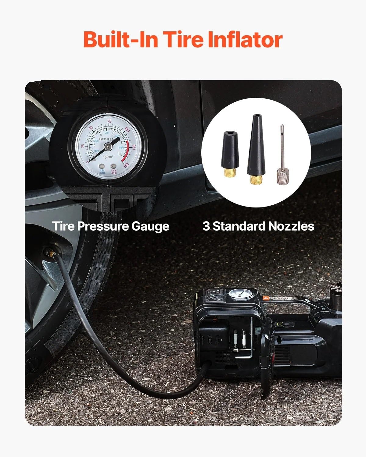 Cric per Auto Smontagomme per Auto 5T Jack a Forbice 12V con Luce per Avvitatore Elettrico per Camion SUV berlina CRIC A PANTOGRAFO