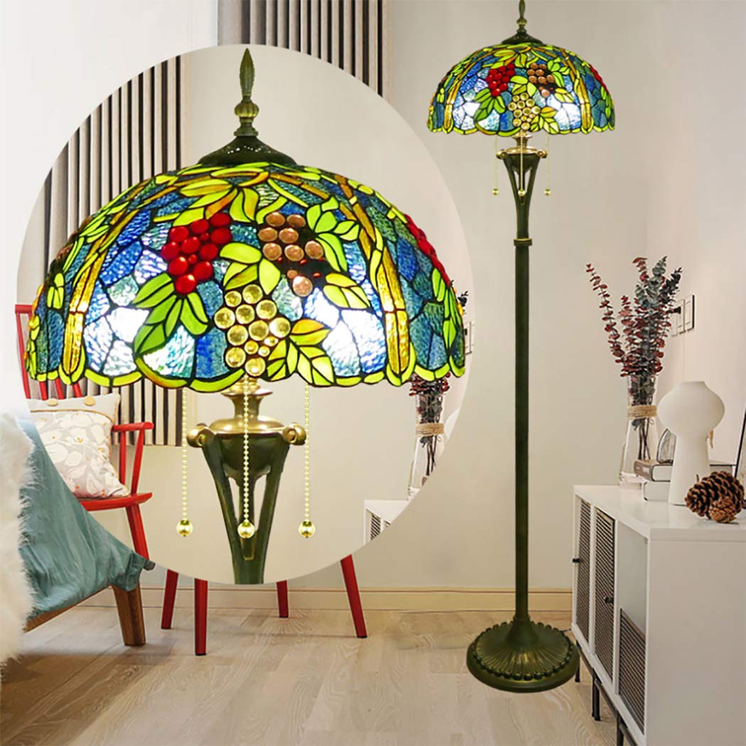 ぶとう柄 ステンドグラス風 スタンドランプ