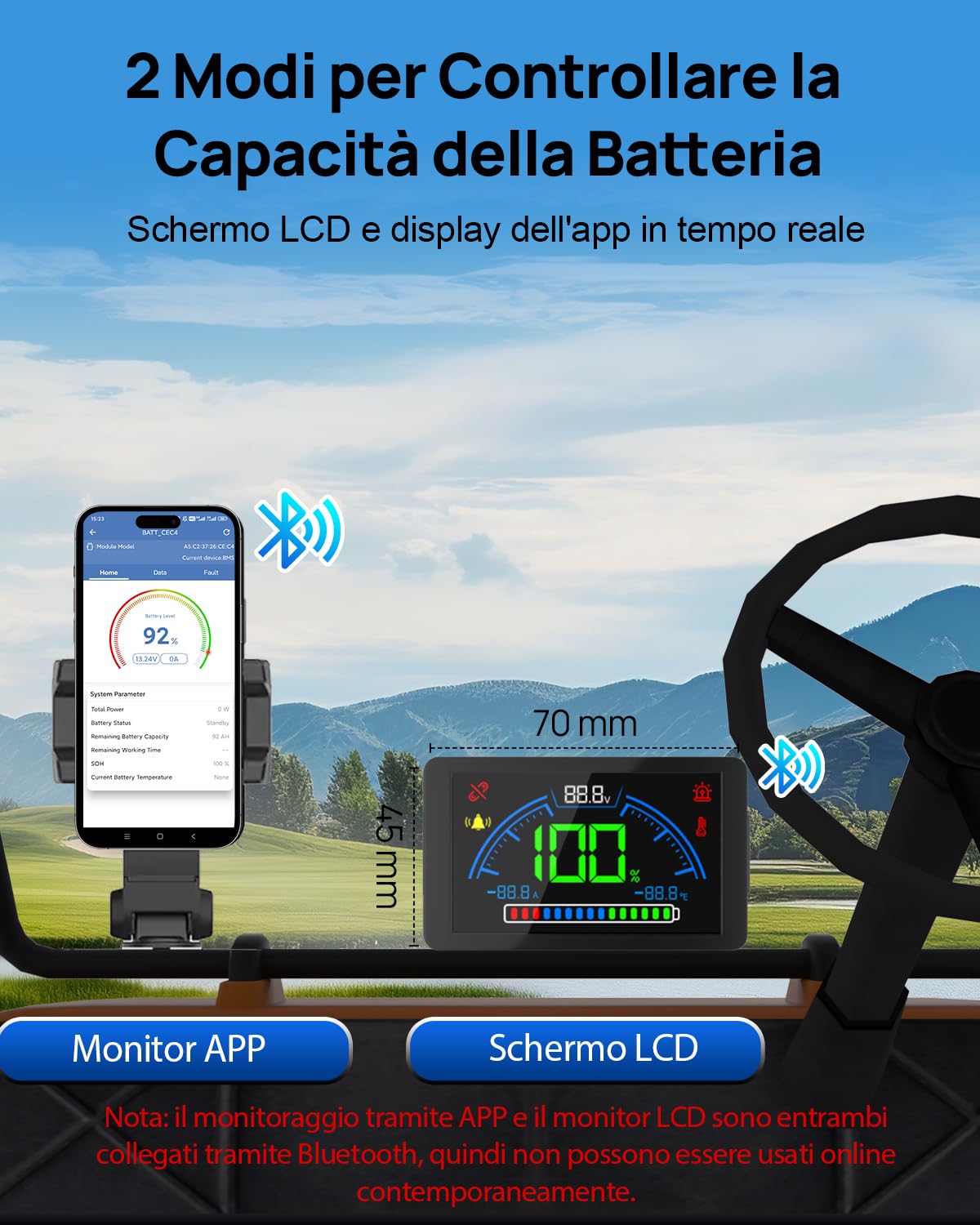 DCHOUSE 36V 100Ah Batteria al Litio Lifepo4 da 36V 25A Charger