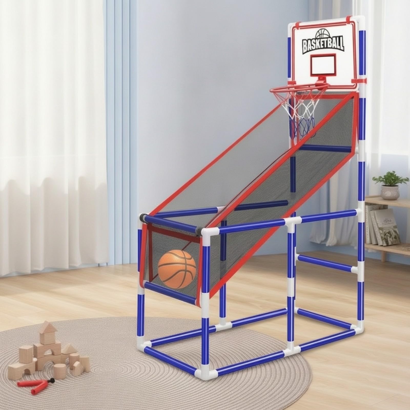 harayaa da Lancio con Tabellone | Compatto, Set Basket con Palline e Pompa, per Casa, Famiglie, Bambini