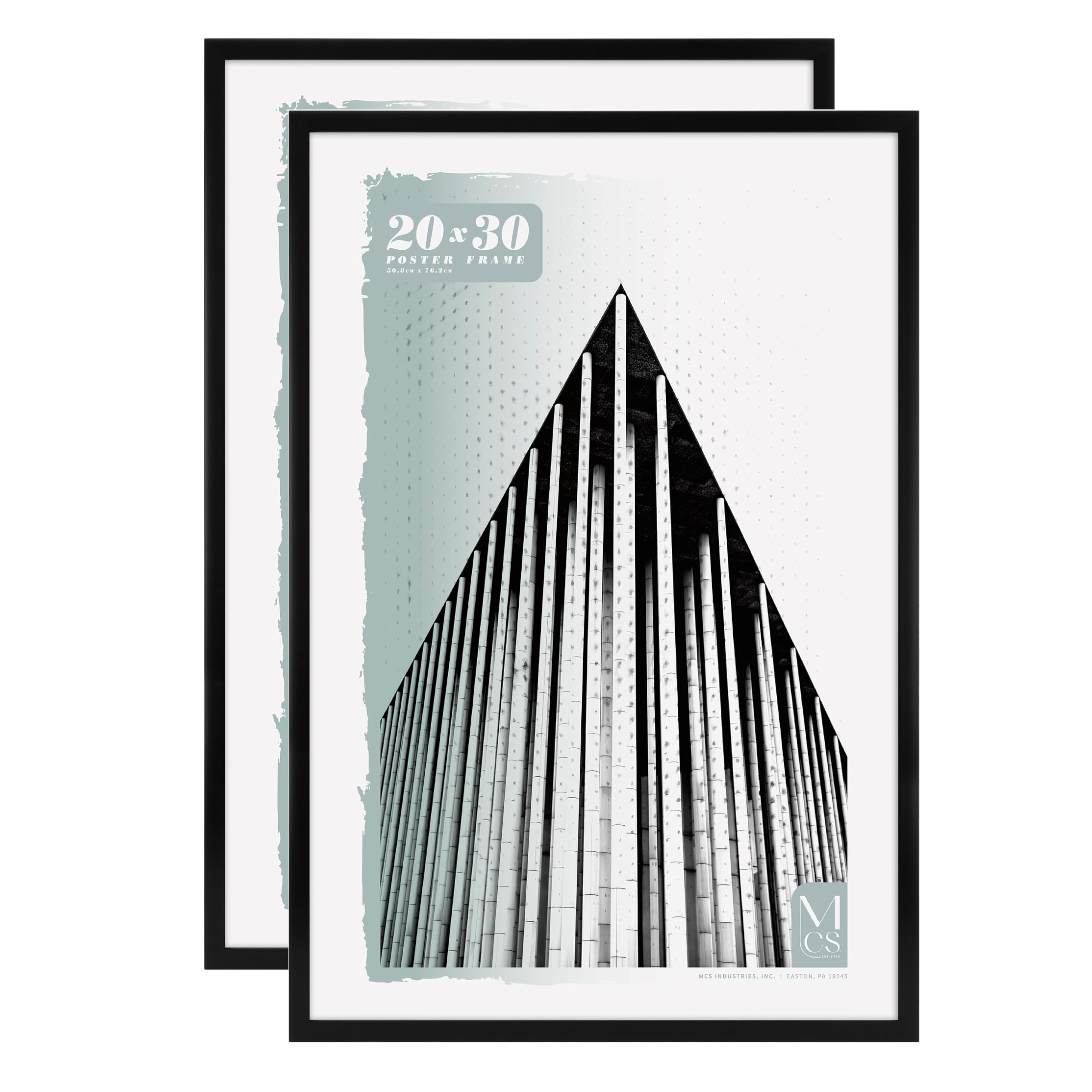 MCS Foundation 20x30 Poster Frame Traditional Black, Vertical & Horizontal Wall Hanging Large Picture Frame for Photos, Posters & Art Prints (2-Pack)