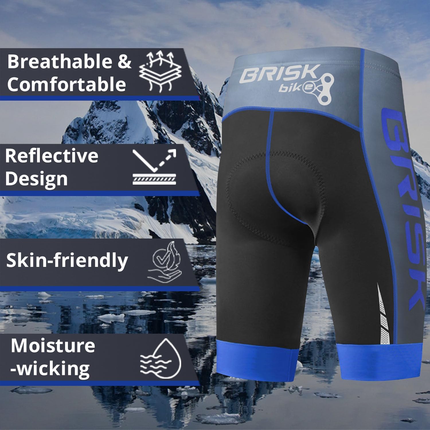 Padded Cycling Shorts Men Cycle Shorts Cool and Quick Dry Compression Mens Motorcycle Bike Riding Padded Cycling Shorts