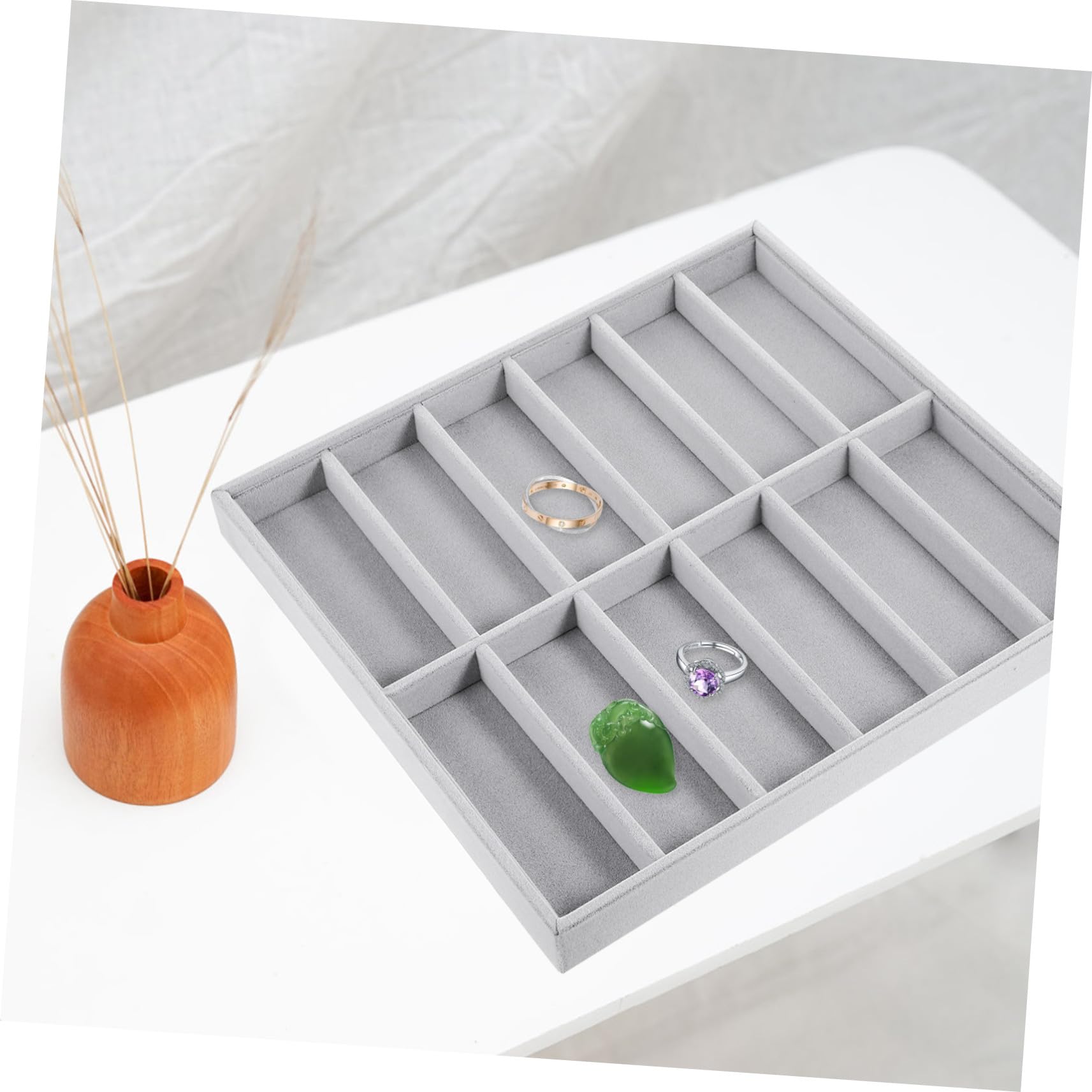 GALPADA Graues Brillen-organizer Tray aus Strapazierfähigem Filz für Sonnenbrillen und Schmuck Stapelbar Vielseitige Aufbewahrungsbox für Brillen und Accessoires Praktisches