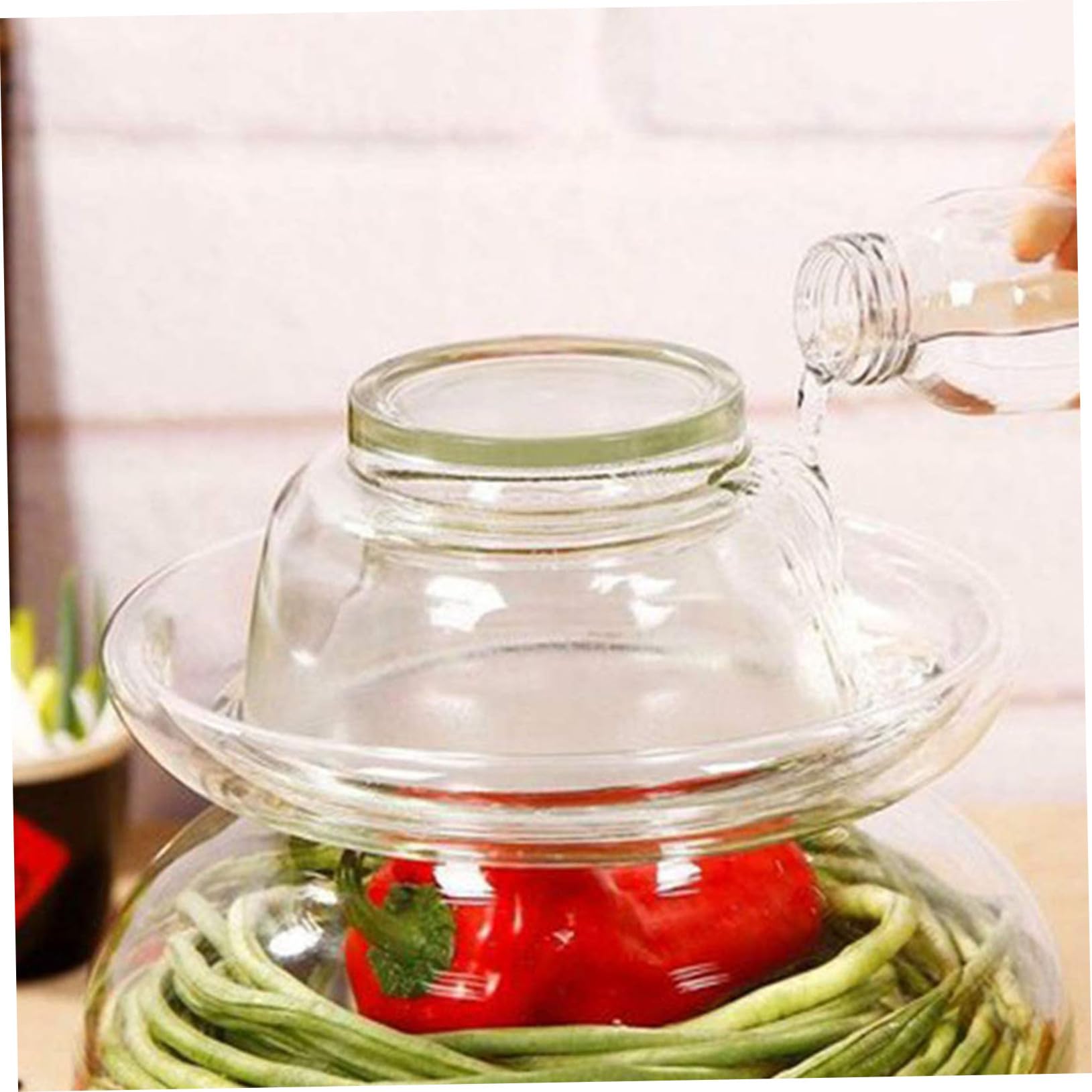 Tarro de Vidrio para Encurtidos 5 Kg, Recipiente Transparente Hermético para Verduras Fermentadas, Lata de Pepinillos de Gran Capacidad para Uso Doméstico en Cocina