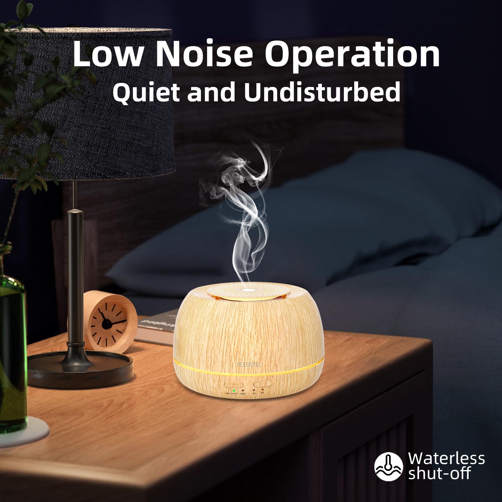 SEEDSEEL Diffusore di oli essenziali da 300 ml, 8 ore di autonomia, diffusore per aromaterapia con telecomando, LED a 7 colori per la casa