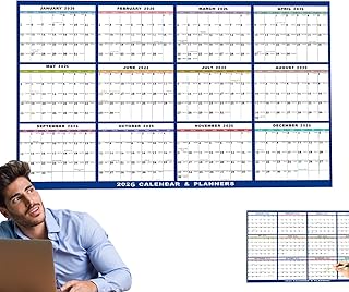 2025 壁掛けカレンダー 12 か月、大型ホワイトボード カレンダー | カラフルな 2025 年 12 か月カレンダー ビッグ ウォール カレンダー,クリエイティブ 12 か月壁掛けカレンダー 年間年間壁掛けプランナー 家庭用 会社 学校用