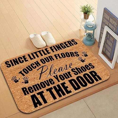 Miniatura 6 de Divertidas alfombras de bienvenida para la entrada del porche delantero, desde que los dedos pequeños tocan nuestros pisos, tapete para quitar tus