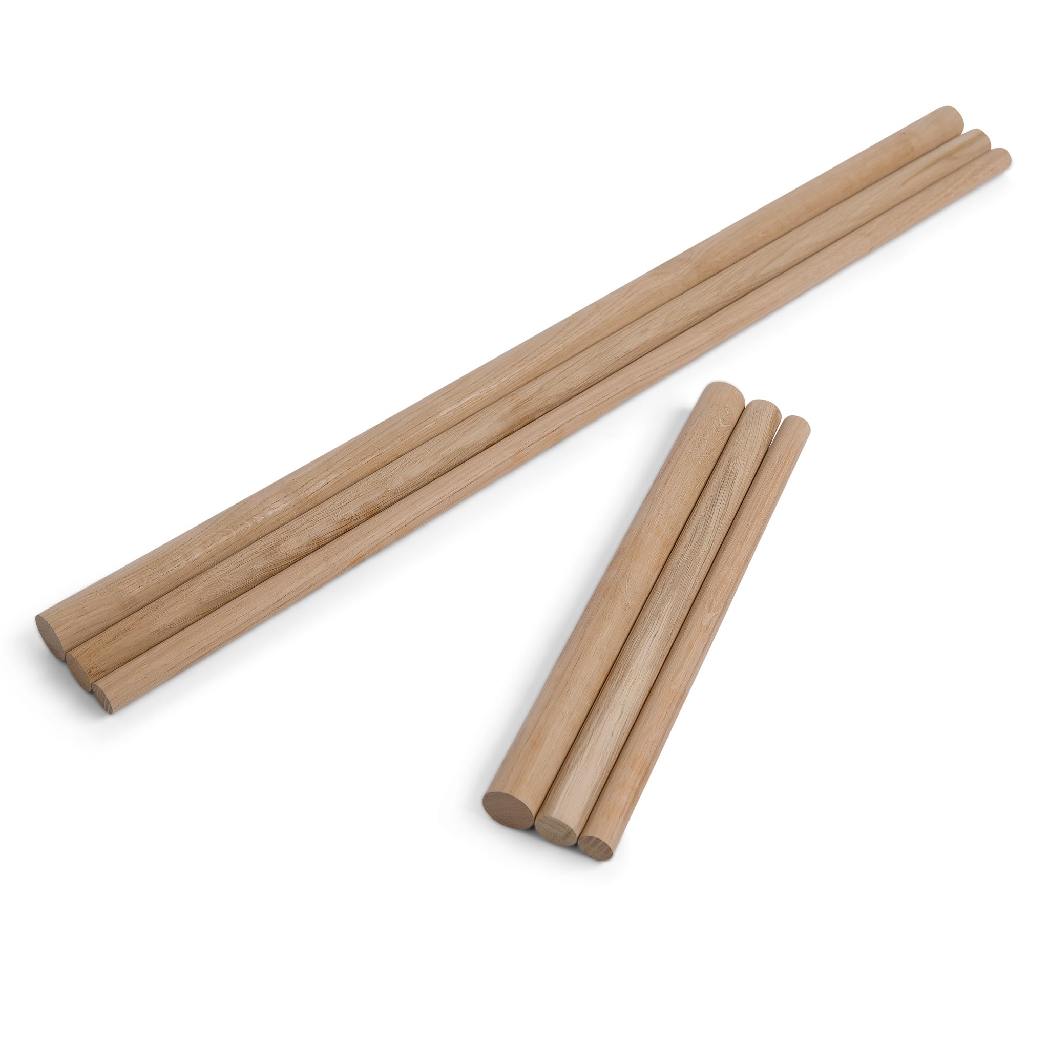 Eichen Rundstab Ø 40 mm [300–1000 mm Länge wählbar] – Glatt gehobelter Massivholzstab – naturbelassen & technisch getrocknet – ideal für Möbelbau & DIY