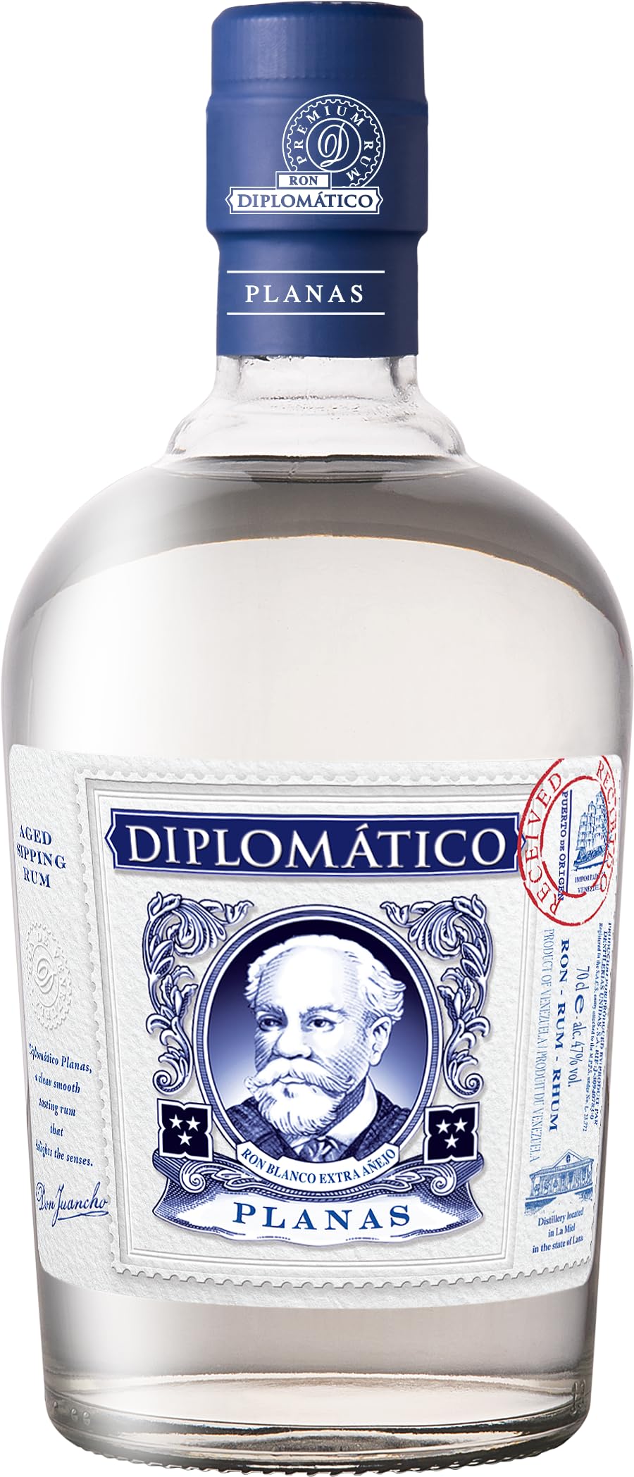 Diplomático Planas, Premium Venezuelan Aged White Rum, 70cl, 47% ABV