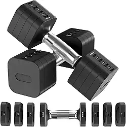 Conjunto de 2 halteres ajustáveis, halteres de peso ajustável com 4 níveis de 2 kg, 3 kg, 4 kg, 5 kg, conjuntos de pesos de mão para mulheres/homens, academia, treino de corpo inteiro