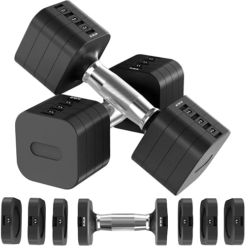 Hezeyferg Adjustable Dumbbell Set,Adjustable Weight Dumbbells for Women/Men