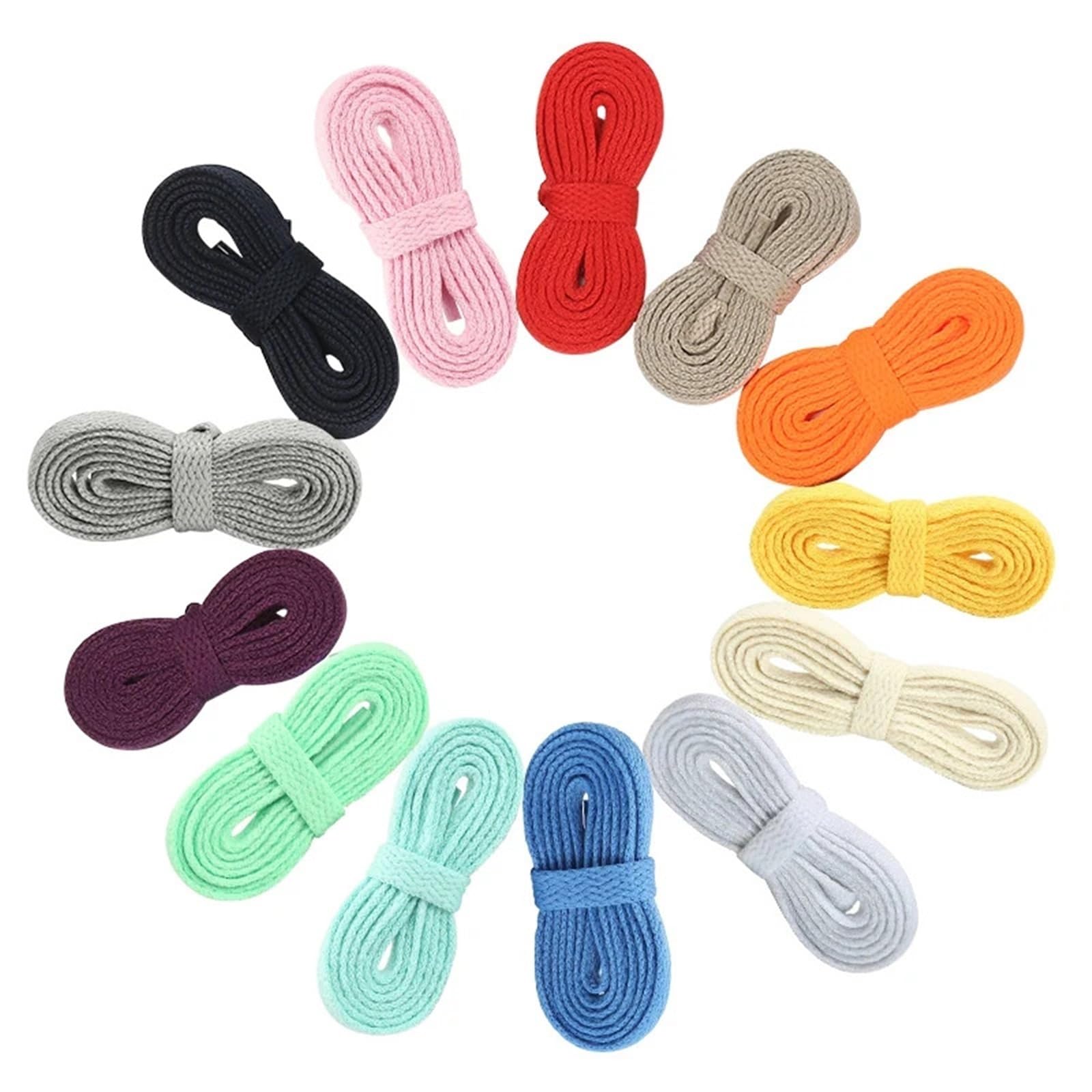 10 paia di lacci spessi for scarpe da ginnastica, senza elasticità, piatti colorati, stringhe morbide for Per Scarponi