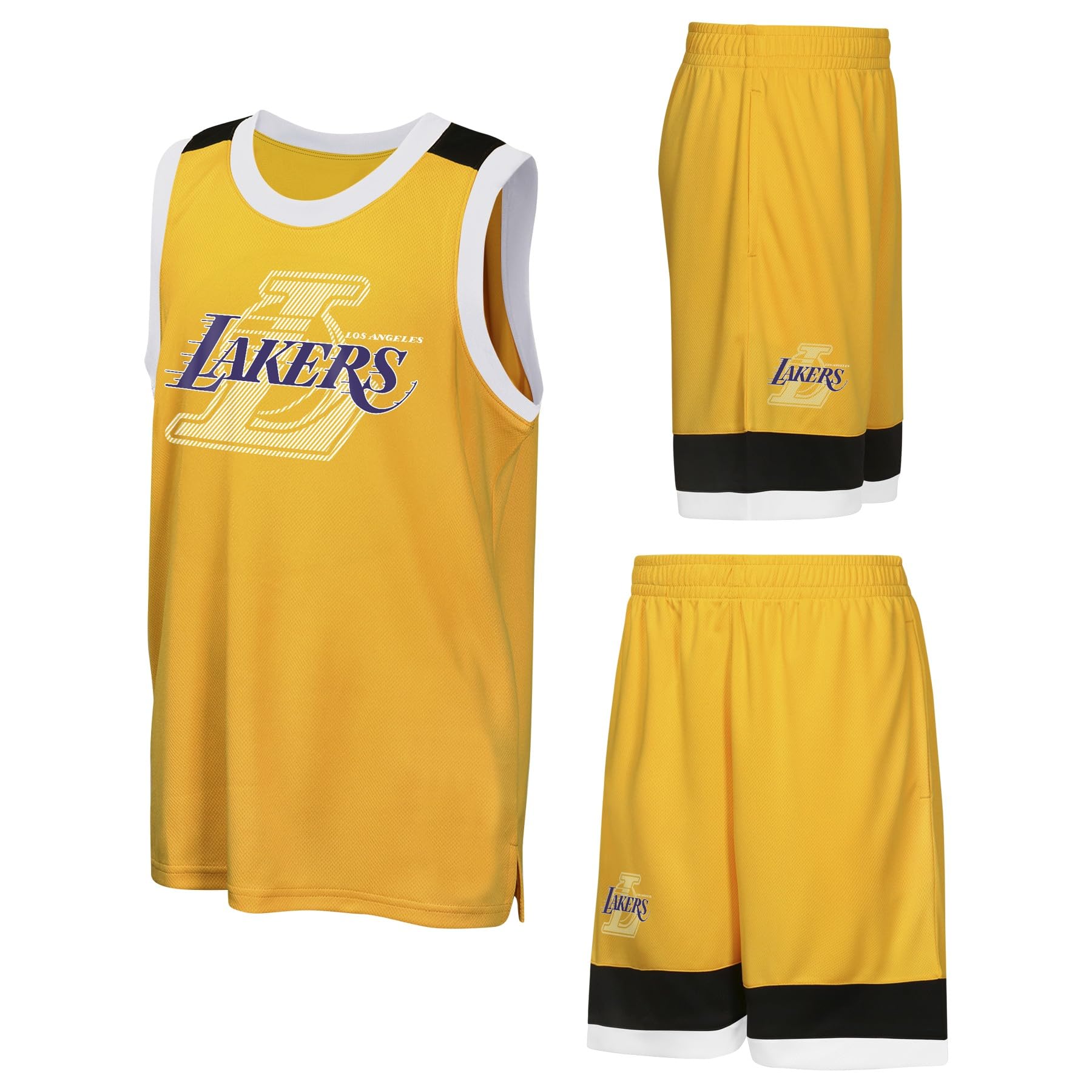 NBA Boys Poly Interlock Tank & Short Set, Yellow, 12-13 Years EU
