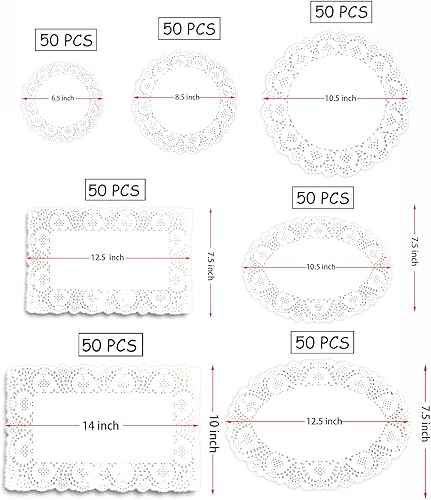 Miniatura 3 de 350 manteles individuales desechables de calidad alimentaria con encaje de papel que añaden elegancia a los platos de bandeja de servir, café,