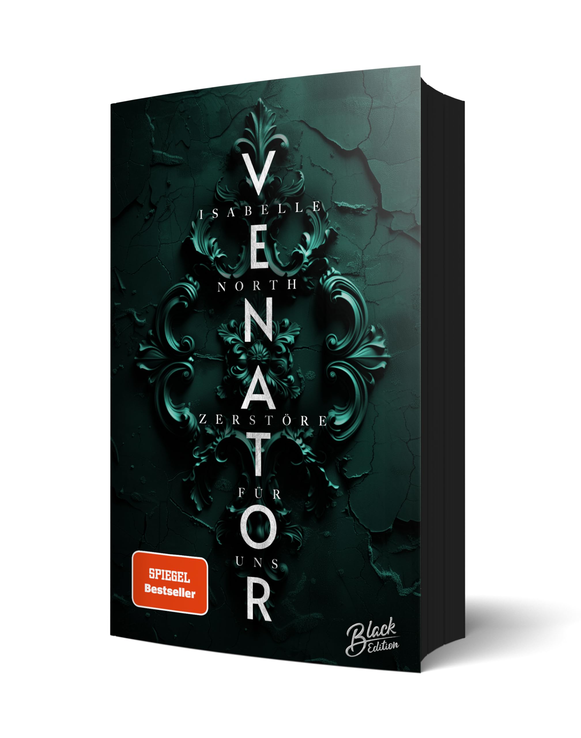 Venator: Zerstöre für uns | Aufwendig gestaltete Ausgabe mit Farbschnitt und weißer Schrift auf schwarzen Seiten - das integrierte Page Overlay ist limitiert nur in der ersten Auflage enthalten