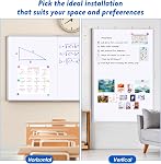 Magnetic White Board, Maxtek 48 X 36 Inches Dry Erase Board for Wall, Large WhiteBoard Wall-Mounted Silver Aluminum Frame for Homeschool, Office, Classroom