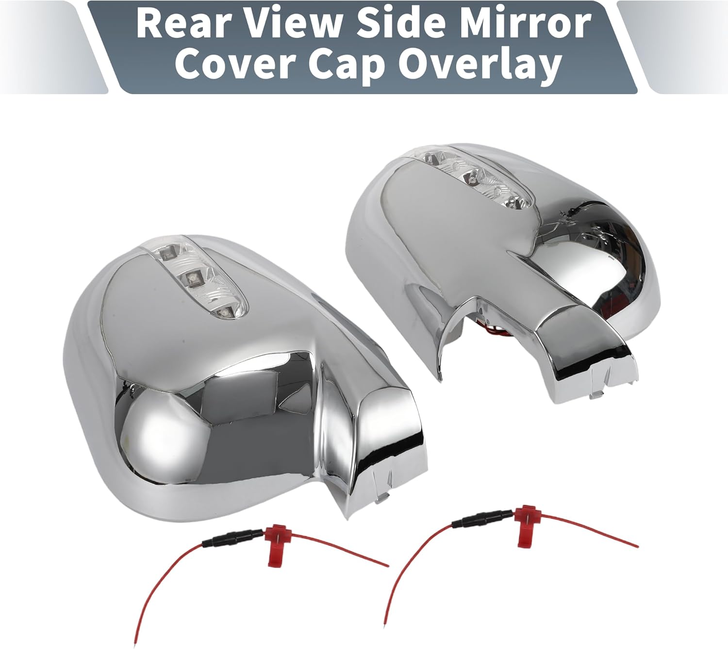 X AUTOHAUX Pair Car Rear View Driver Passenger Side Mirror Cover Cap Overlay Chrome Plated for Mercedes-Benz M Class W163 ML 1997-2005 Fits W/Turn Signal Models Mirror Guard Covers Trims