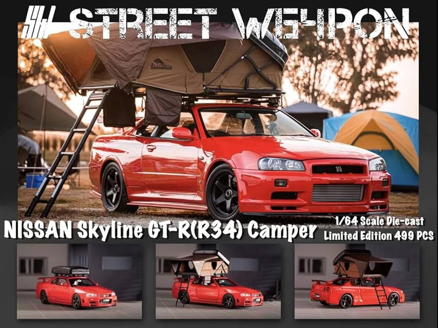 TARMAC SILVIA & STREET WEAPON R34 ミニカー Street Weapon 1/64 GTR R34 V-SPEC-II Yellow – Diecast Toyz SG