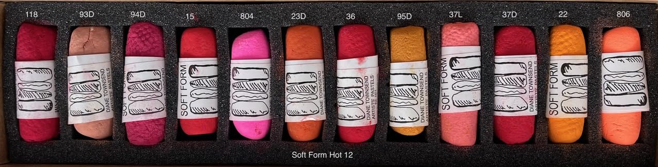 FineArtStore Diane Townsend Handmade Soft Pastel Sets - Hot Colors Set of 12 Pastels