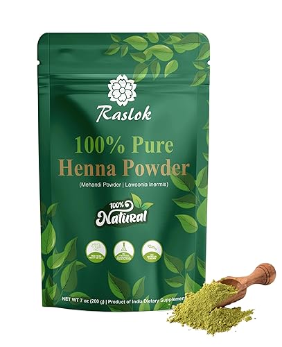 Polvo de henna 100% puro  Lawsonia Inermis  Triple tamizado fino para el cuidado del cabello  Vegano  7 oz
