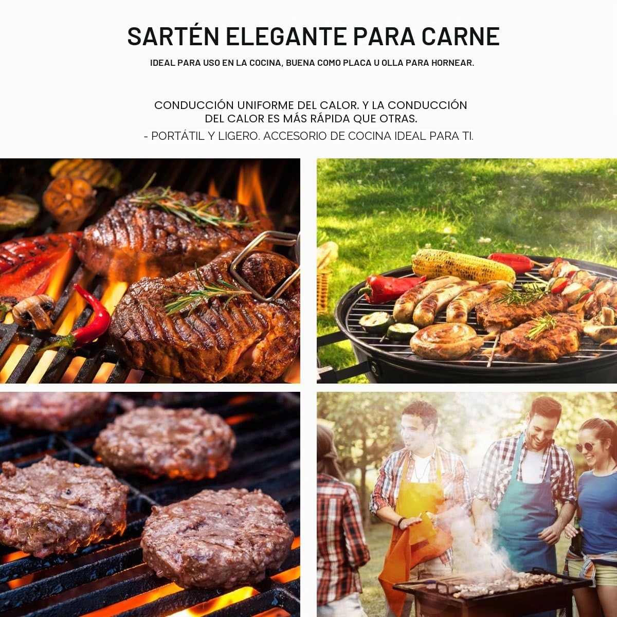 Luxshiny Sartén Plancha Teppanyaki Antiadherente Para Carne 10.6X6.5 Pulgadas Sartén Para Parrilla De Hierro Ligera Y Portátil Ideal Para Barbacoa En Casa