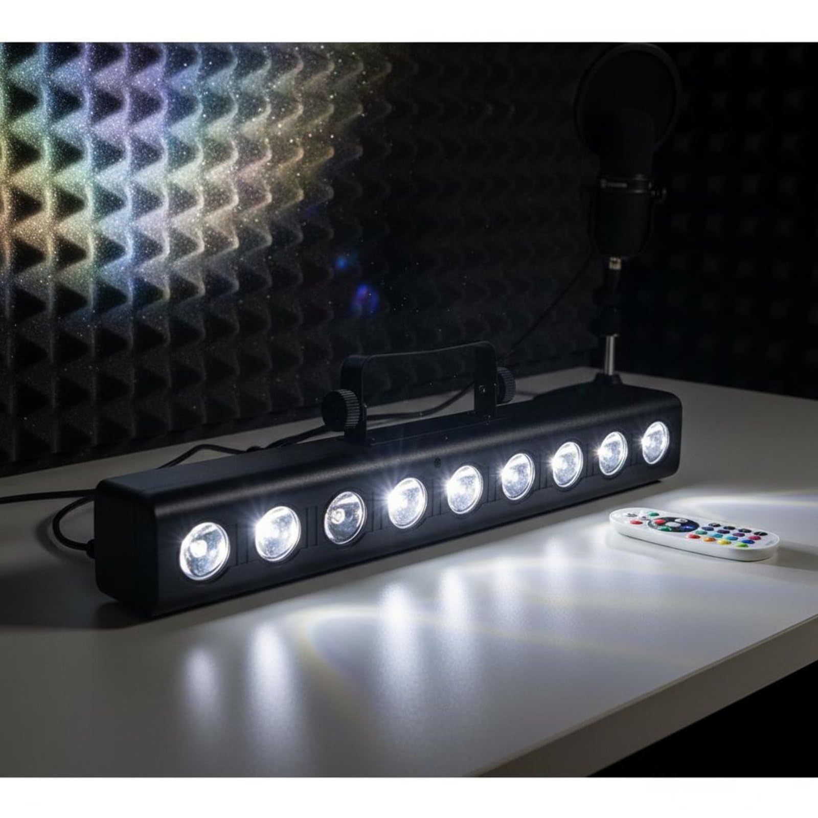 Rgbw Barra Led Dmx512 Faretto Proiettore Luce Palco con Uscita Bianca E Telecomando Struttura 40cm Portatile Adatta per Matrimoni Concerti Spettacoli Dj Set