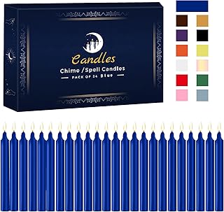 24 Pack Blue Spell Chime Candles – Premium Mini Unscented Taper Candles ...