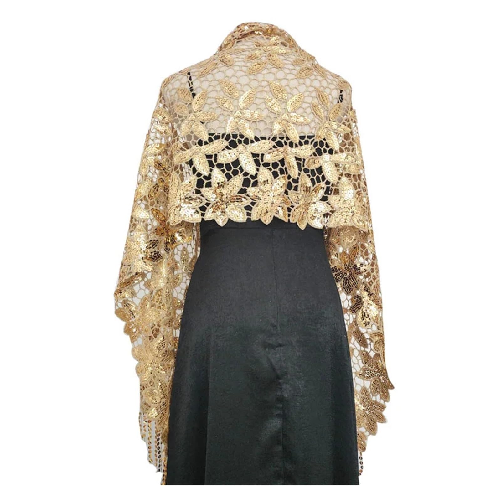 Chal de lentejuelas brillantes Elegante vestido de noche con purpurina y lentejuelas, chal for mujer, chales fiesta borlas, nupcial for dama honor, boda, Boleros, capas