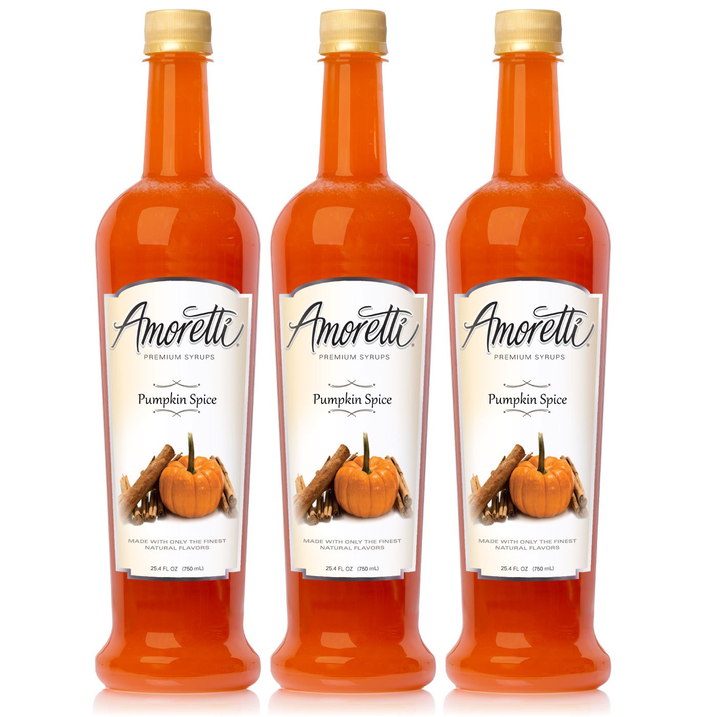 Amoretti Premium Pumpkin Spice Syrup 750ml 3 Pack