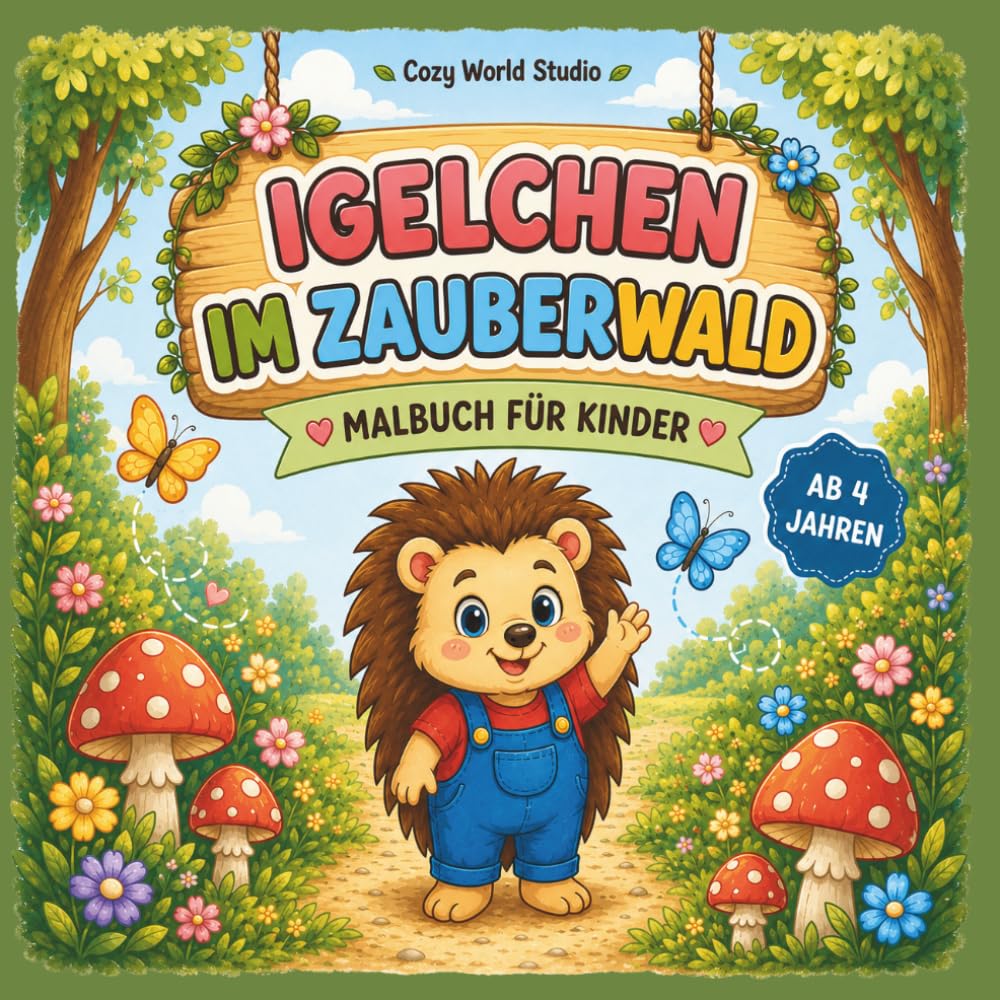 Igelchen im Zauberwald: Malbuch für Kinder ab 4 Jahren – 50 niedliche Ausmalbilder mit Waldbewohnern | Perfekte Reisebeschäftigung und Geschenk für Mädchen und Jungen