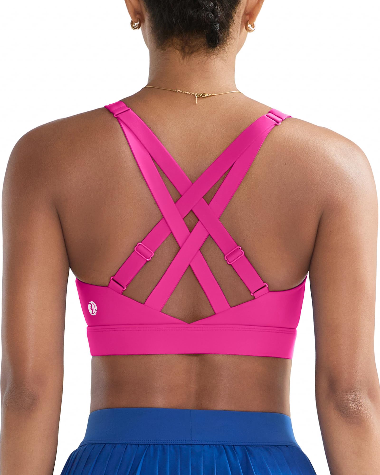 RUNNING GIRL High Support Sports Bras for Women High Impact Running Adjustable Sports Bra Molded Cup Strappy Sports