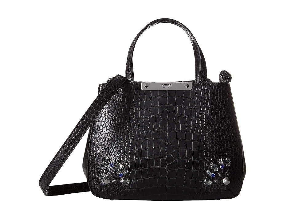 

GUESS Britta Small Society Satchel (Black 1) Satchel Handbags