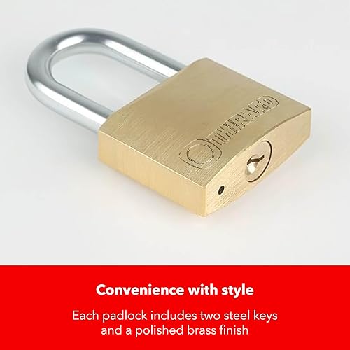 Miniatura 6 de THIRARD Candado de latón tipo 1  Cerradura de seguridad resistente a la intemperie con mecanismo de pasador reforzado  Llave igual para cobertizos,
