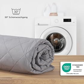 Blumtal Gewichtsdecke 135 x 200 cm, 6 kg, Baumwolle, Oeko-Tex zertifiziert