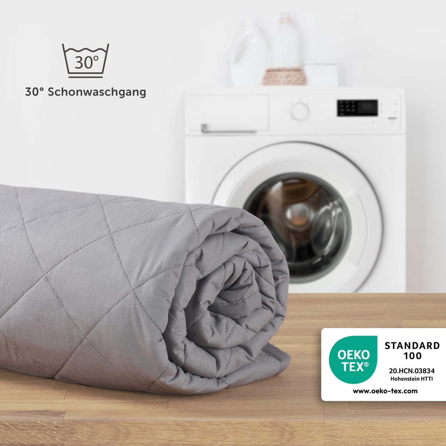 Blumtal Gewichtsdecke 135x200 cm 6kg 100% Baumwolle Glasperlenfüllung Anti-Stress Therapiedecke