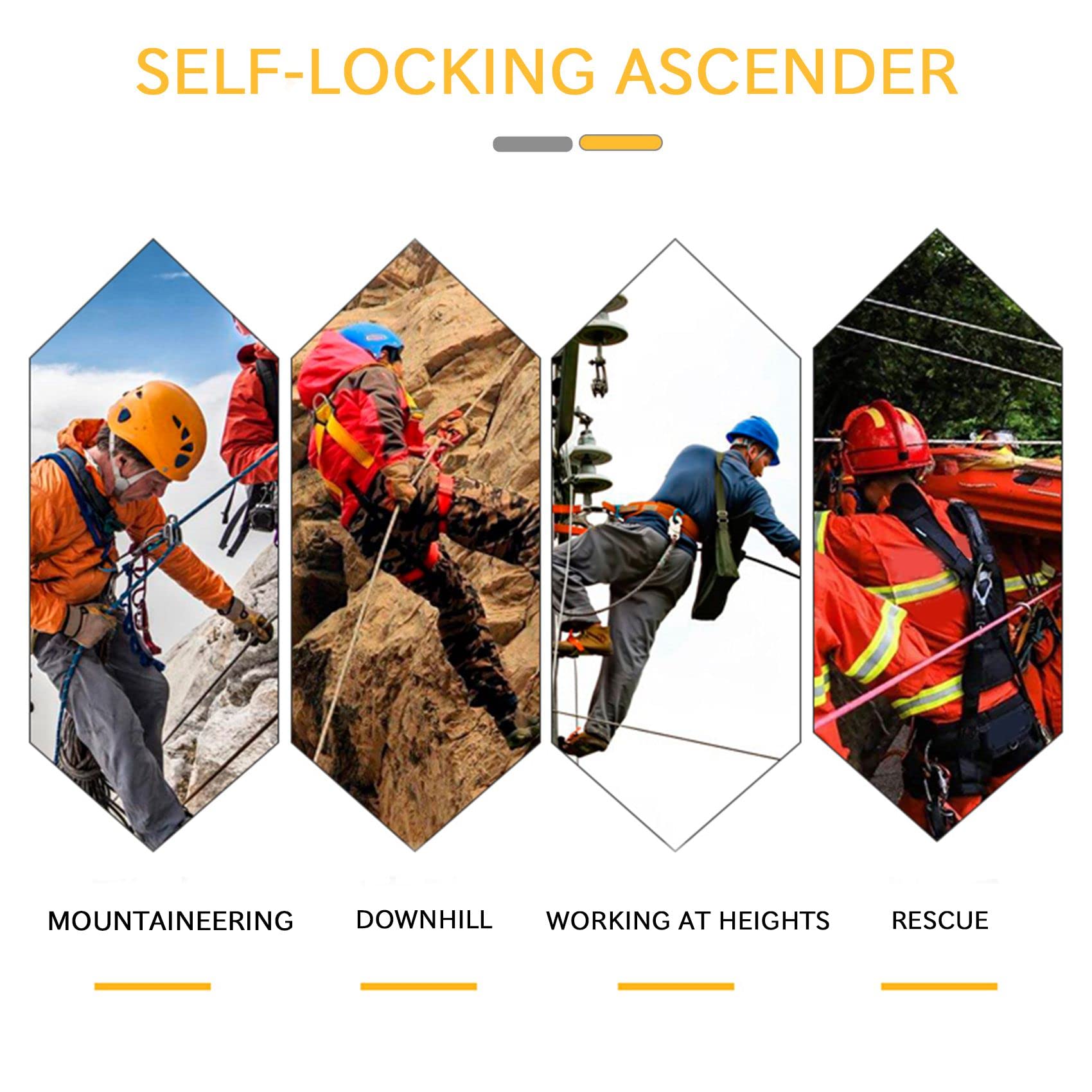 UIAA & CE Certified Hand Ascender Rock Climbing Tree Arborist ...
