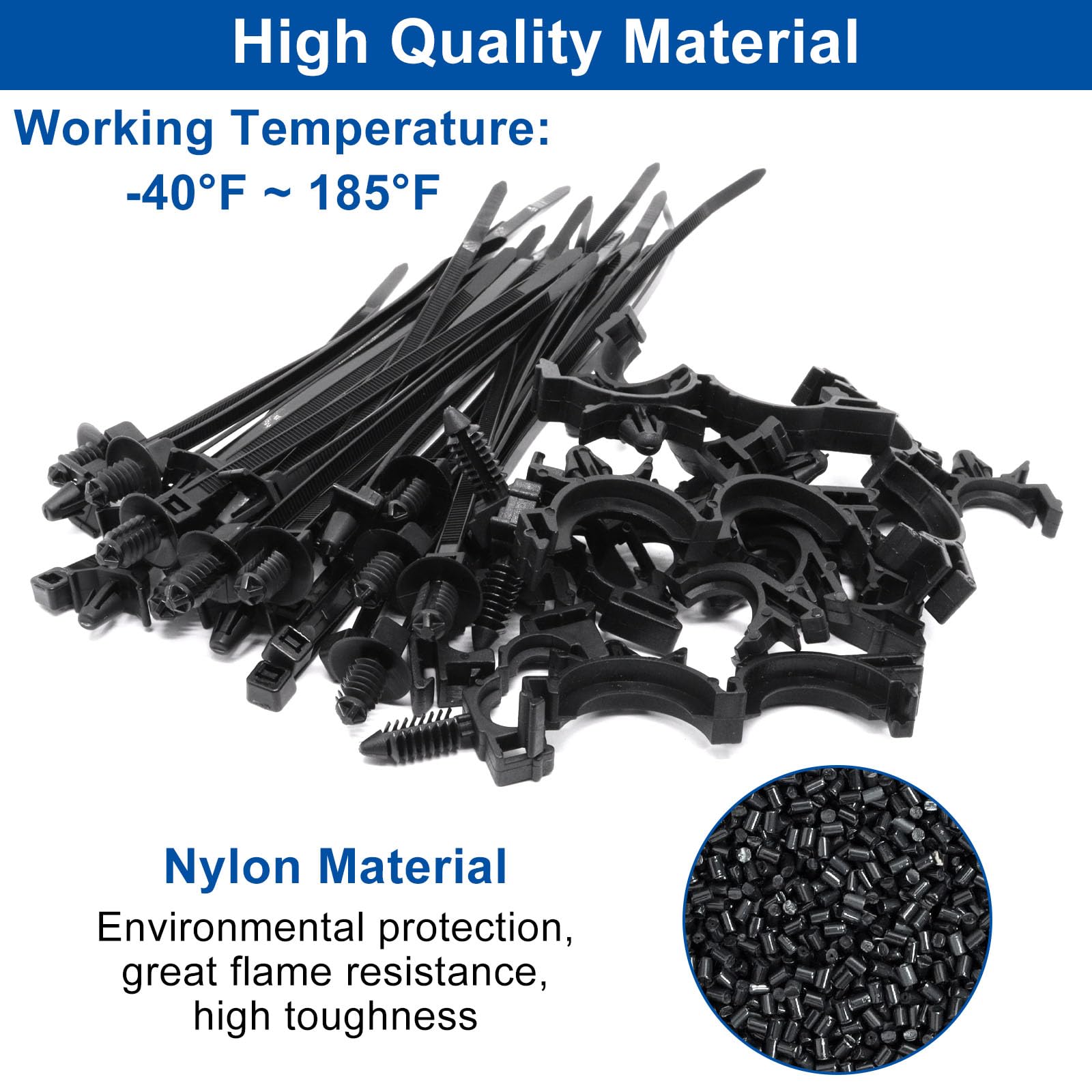 Amazon.com: YuGtcen 45pcs Push Mount Cable Zip Tie with Car Wire