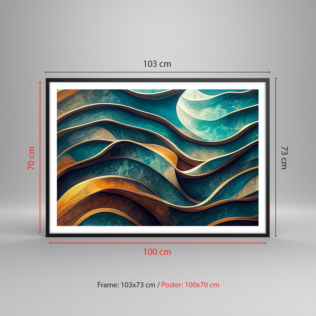 ARTTOR Poster da Parete 100x70 cm Cornice Nera Astratto Arte - 5649 - P2B