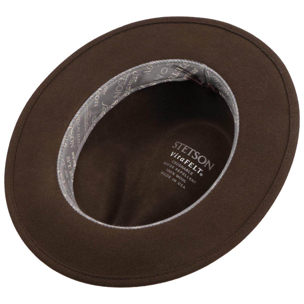 Stetson Kapelusz Filcowy Valrico VitaFeltMężczyźni - Made in USA meski outdoorowy e z filcu welnianego paskiem skórzanym wiosna-lato jesień-zima