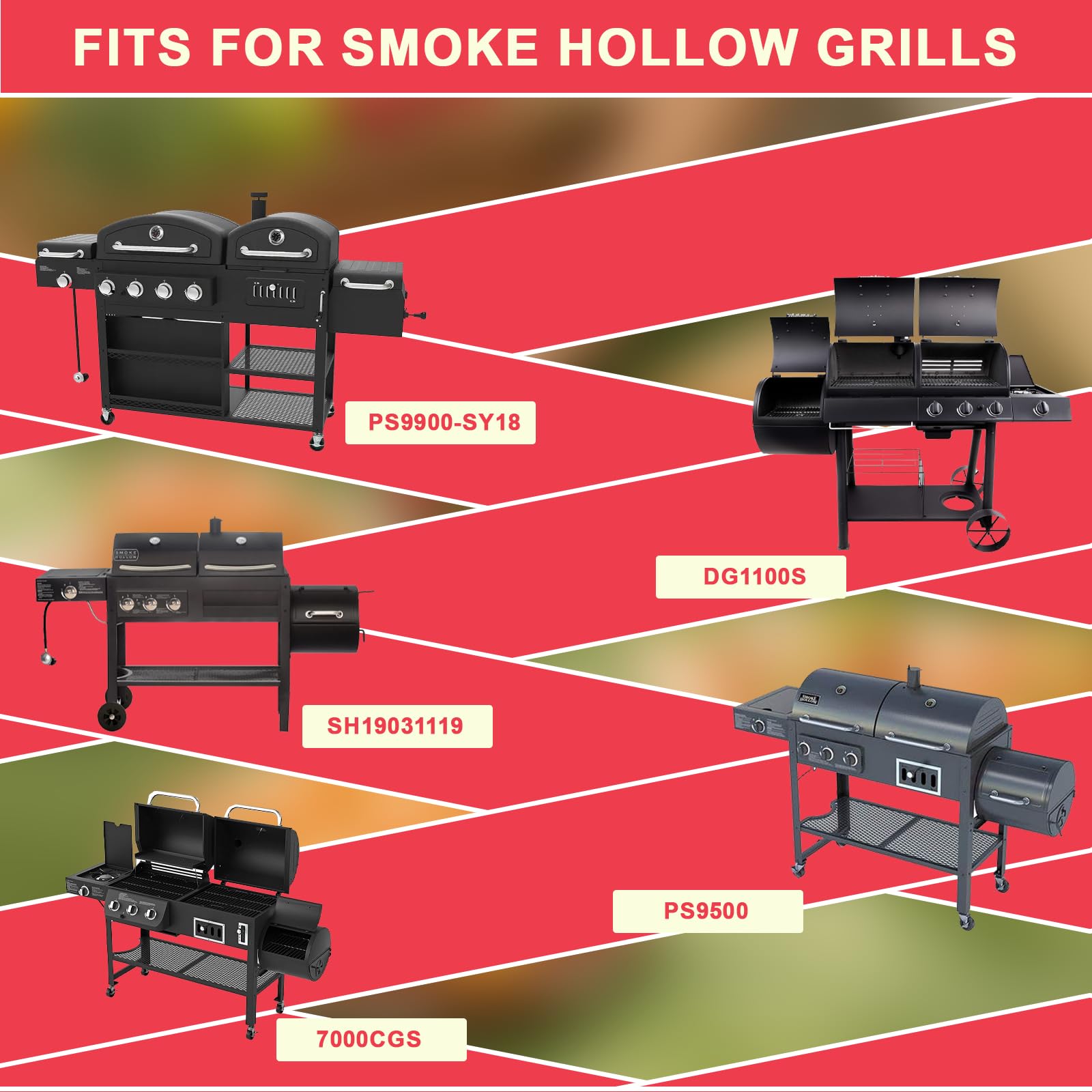 DcYourHome Infrared Searing Burner for Smoke Hollow PS9900 DG1100S PS8500 7000CGS, Ceramic Burner Replacement for Smoke Hollow Grill and Smoker, Stainless Steel Burner for 8500 Smoke Grill Accessories