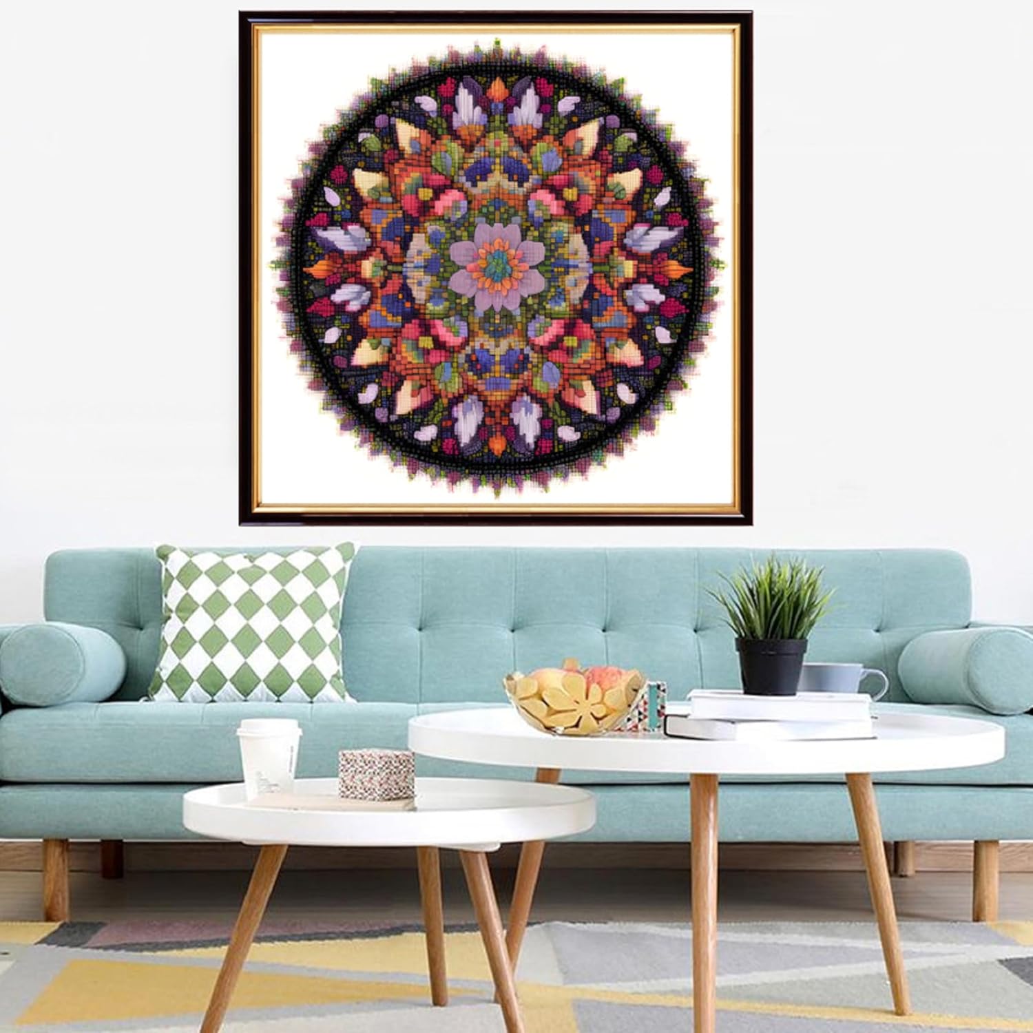 Redxing Stamped Cross Stitch Kits Embroidery kit for Beginners Adults Full Range of Embroidery Patterns Starter Kits DIY Printed Cross Stitch Kits Needlepoint Kits 11CT- Datura Flower 17.7x17.7 inch