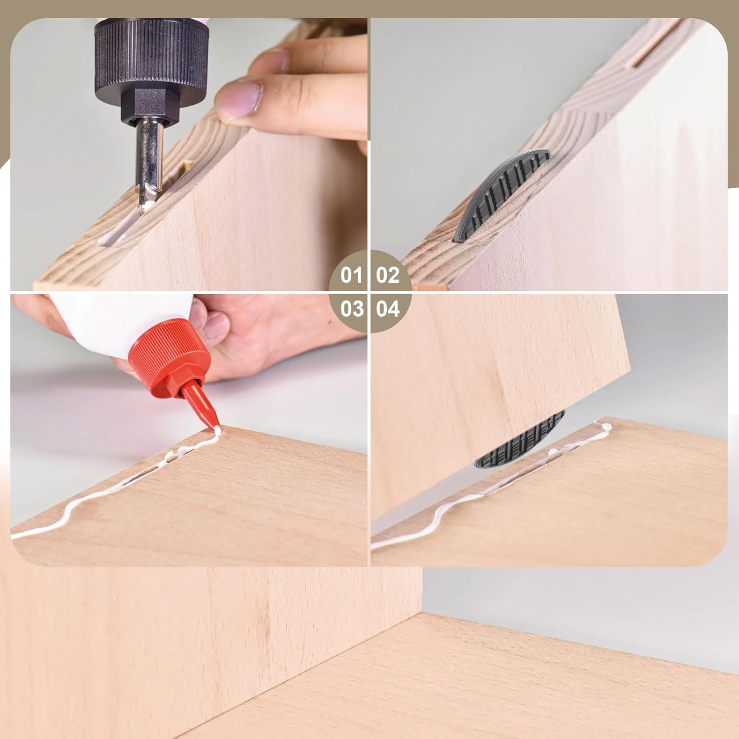 80 Pcs Biscuit Joiners Plastic Self Clamping and Gripping Plates Biscuit Joiner Tool for Woodworking Composite Deck Fixed Door Frame Furniture Framing