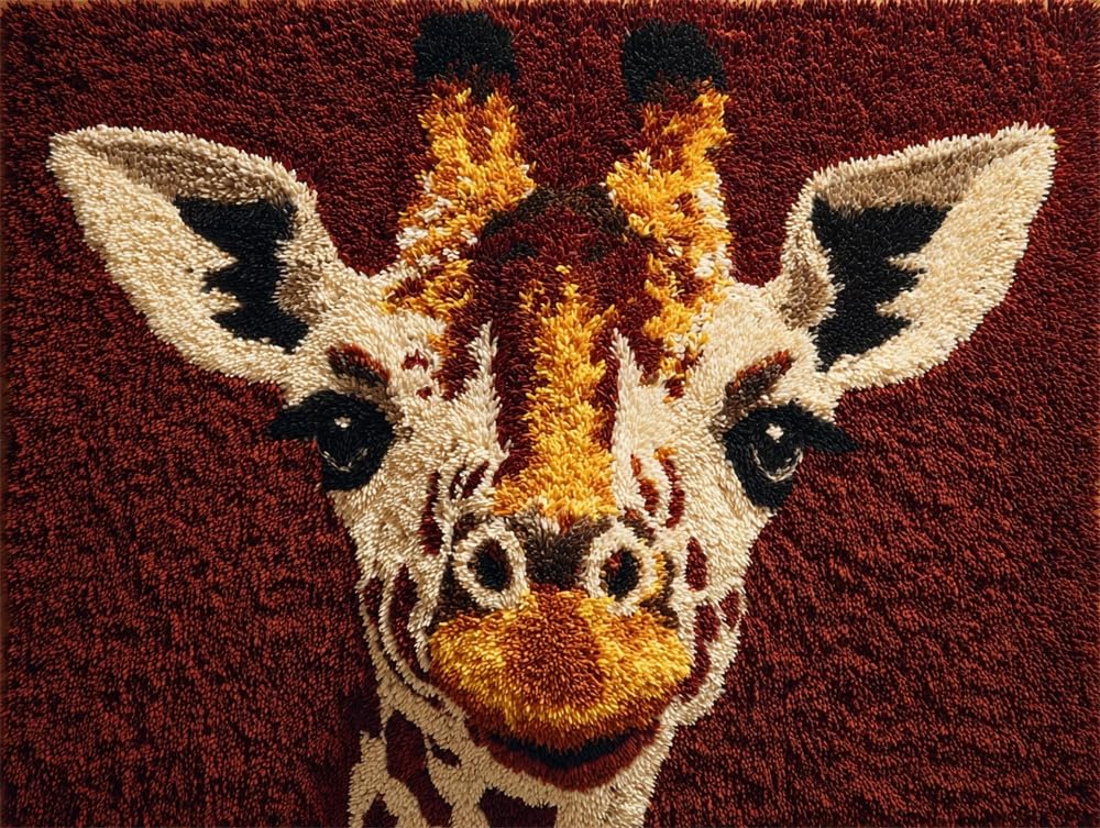 FWRTYCB Latch Hook Rug Kits, Giraffe Pattern 20X15Inch