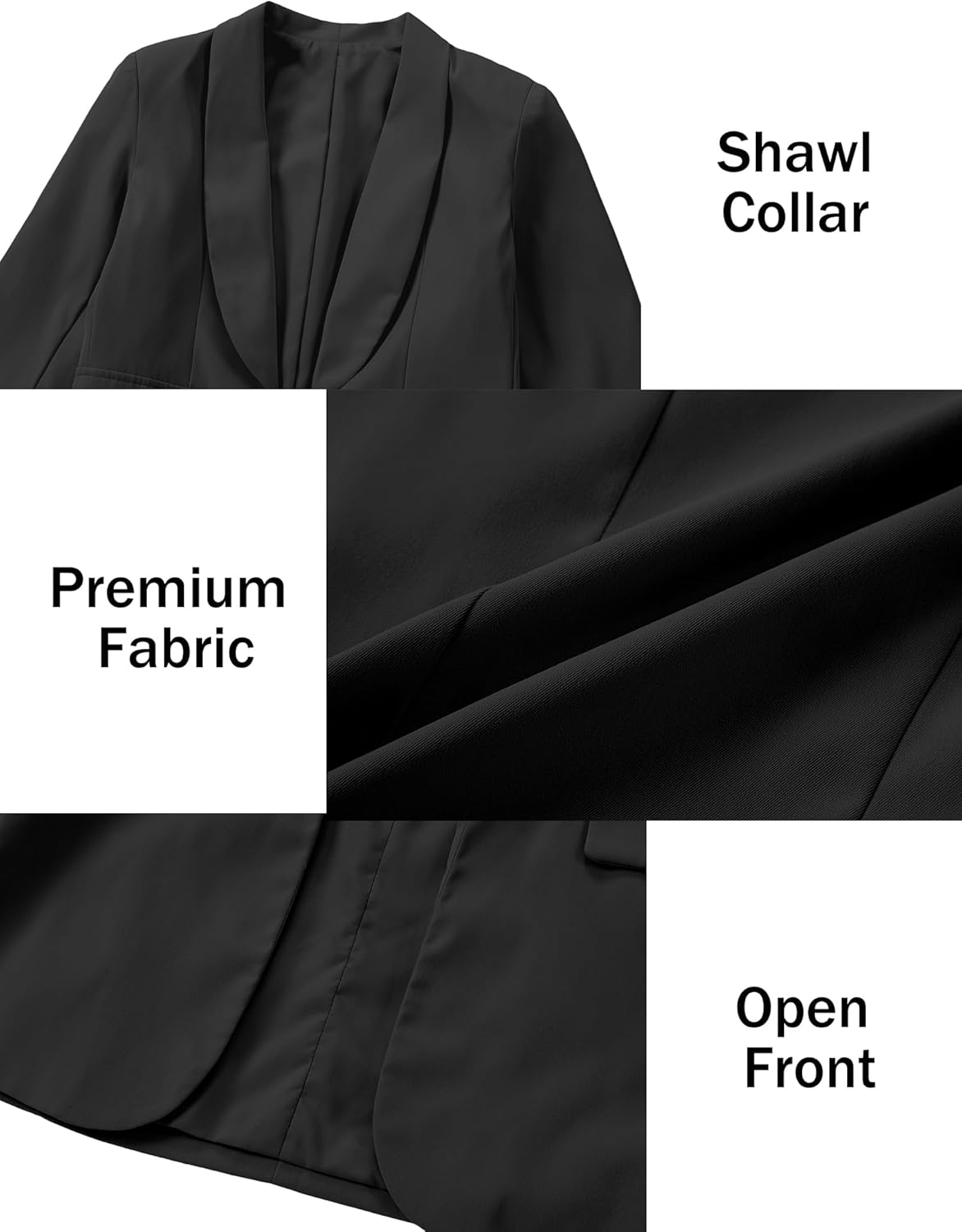 EXARUS Girls Blazer Jacket Teen Suit Long Sleeve Shawl Collar Formal Blazers Open Front Inner Pocket for Kids 6-12 Year - Image 4